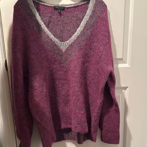 Purple V-Neck Women's Sweater